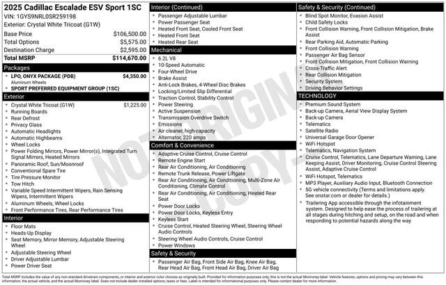 cadillac escalade esv 2025 1GYS9NRL0SR259198 image cadillac escalade esv 2025 1GYS9NRL0SR259198 image